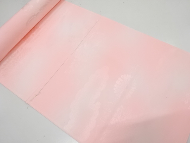 JAPANESE KIMONO / ANTIQUE BOLT FOR JUBAN / WOVEN KIKU & PAULOWNIA